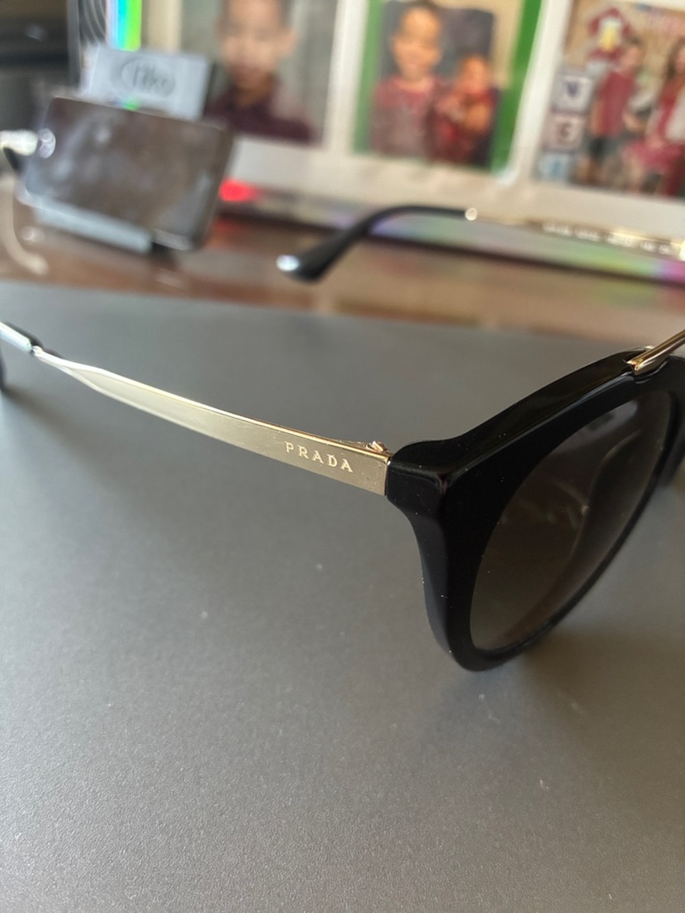 Prada Black and Gold Designer Sunglasses - Picture 7 of 7